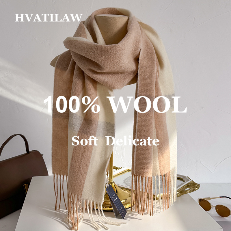 Wool Scarf Men - Bufanda a cuadros 100% lana para