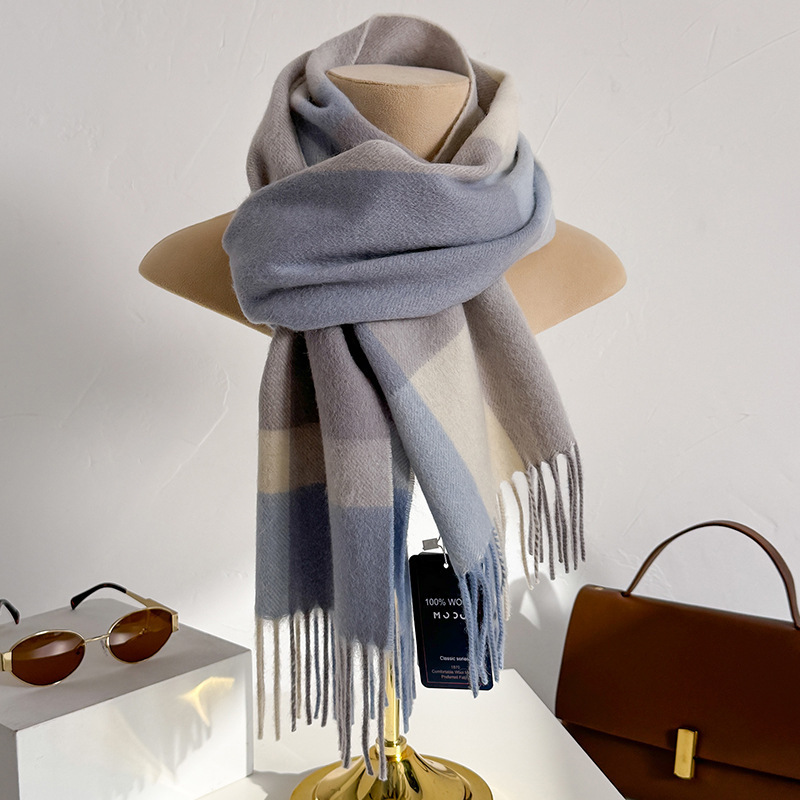 Bufanda a cuadros 100% lana pa - Wool Scarf Men reseña y precio